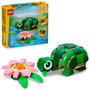 LEGO Creator 3-en-1 31377 - La Tortue et la Fleur de Nénuphar, Jouet de Construction 7 ans et plus, Transformable en Caméléon ou Grenouille