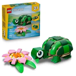 LEGO Creator 3-en-1 31377 - La Tortue et la Fleur de Nénuphar, Jouet de Construction 7 ans et plus, Transformable en Caméléon ou Grenouille