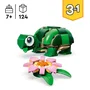 LEGO Creator 3-en-1 31377 - La Tortue et la Fleur de Nénuphar, Jouet de Construction 7 ans et plus, Transformable en Caméléon ou Grenouille