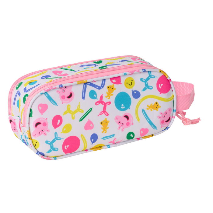 Trousse Fourre-Tout Double Peppa Pig Bleu Blanc Rose 21 x 8 x 6 cm 3D