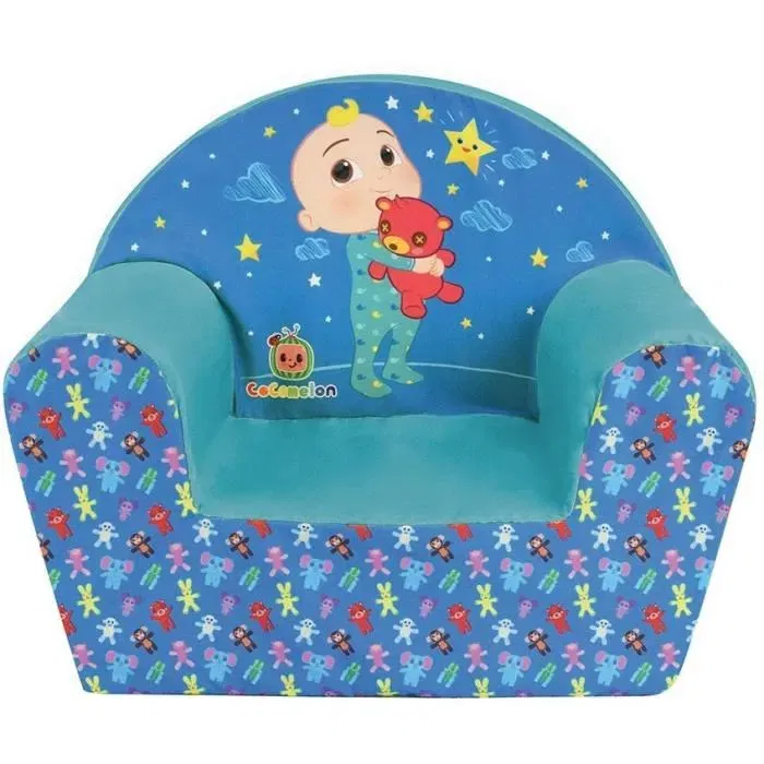 Fun House Fauteuil Club Enfant Cocomelon - Mousse Polyether, Housse Lavable, Dimensions 42 x 52 x 33 cm - A Partir de 12 Mois