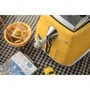 Delonghi ICONA CAPITALS Grille-pain 2 tranches 900W, chauffe-viennoiseries, plateau ramasse-miettes, dorage 6 niveaux, jaune