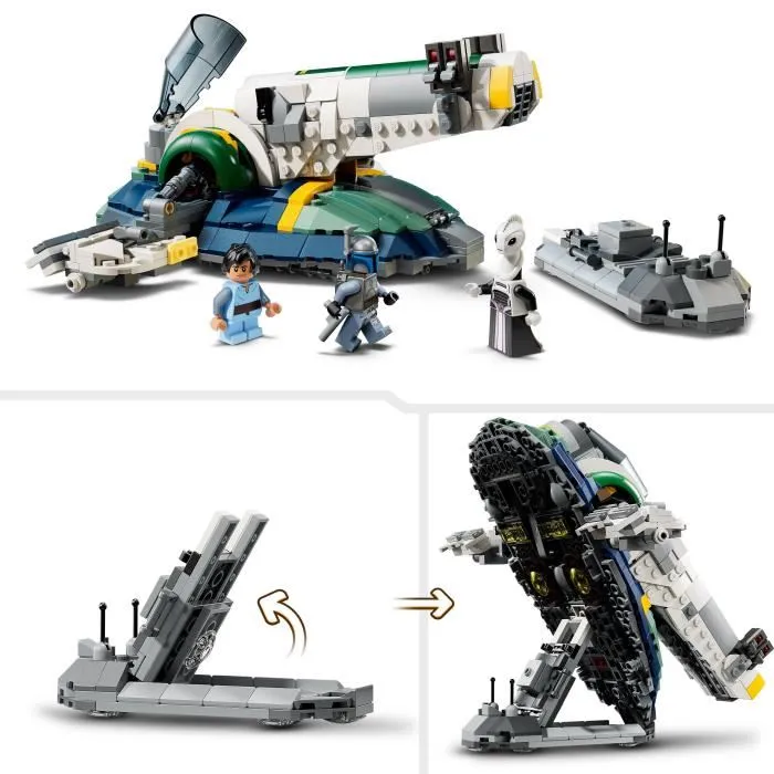 Lego Set de Construction 75433 Star Wars Le Vaisseau de Jango Fett L'Attaque des Clones avec 3 Minifigurines - 707 Pièces - Jouet Enfant Dès 9 Ans