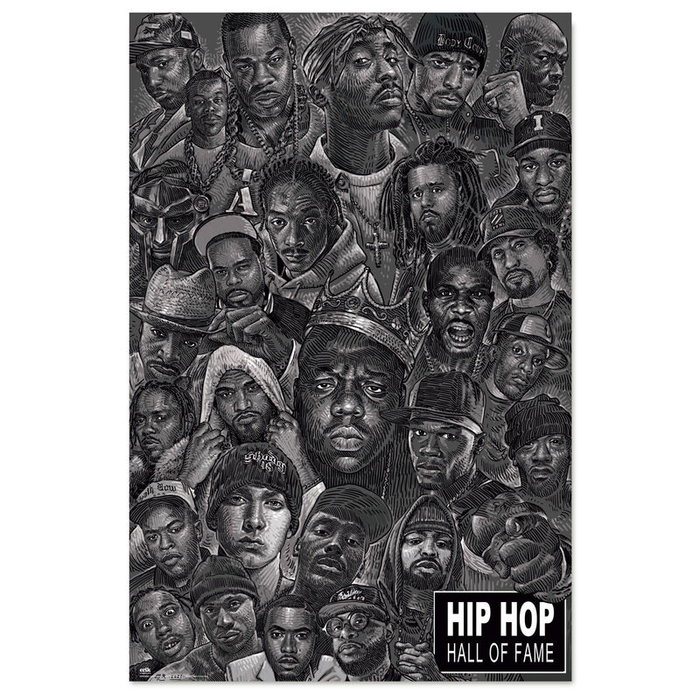 ERIK Poster Illustration Hip-Hop Todas las Estrellas - Imprimé sur Papier Brillant Haute Qualité 150g - Format 91.5 x 61 cm ERIK Poster Illustration Hip-Hop Todas las Estrellas - Imprimé sur Papier Brillant Haute Qualité 150g - Format 91.5 x 61 cm