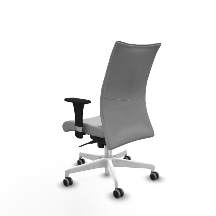 Piqueras Y Crespo Albacete Chaise de bureau confidente, Gris clair, mécanisme Sincro, Brazos 1D, Base blanche, Roues 65mm