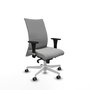 Piqueras Y Crespo Albacete Chaise de bureau confidente, Gris clair, mécanisme Sincro, Brazos 1D, Base blanche, Roues 65mm