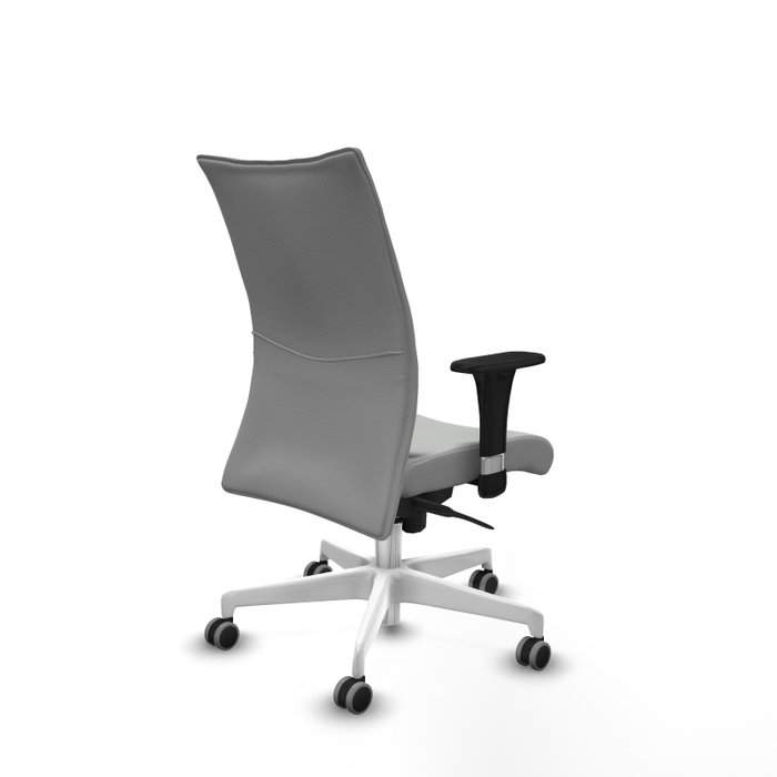 Piqueras Y Crespo Albacete Chaise de bureau confidente, Gris clair, mécanisme Sincro, Brazos 1D, Base blanche, Roues 65mm