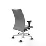 Piqueras Y Crespo Albacete Chaise de bureau confidente, Gris clair, mécanisme Sincro, Brazos 1D, Base blanche, Roues 65mm