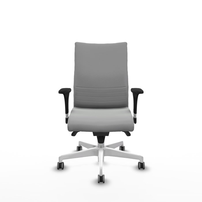 Piqueras Y Crespo Albacete Chaise de bureau confidente, Gris clair, mécanisme Sincro, Brazos 1D, Base blanche, Roues 65mm
