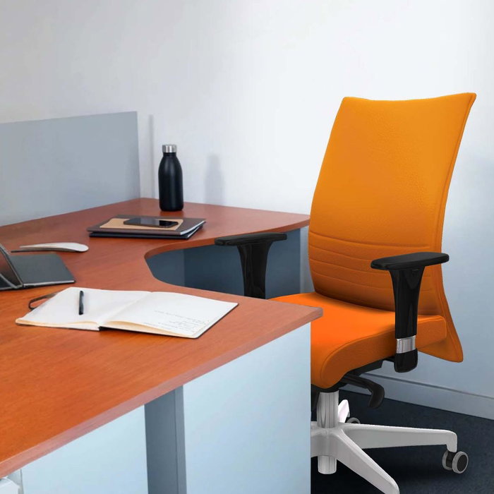 Piqueras Y Crespo Albacete Chaise de bureau confidente, Gris clair, mécanisme Sincro, Brazos 1D, Base blanche, Roues 65mm
