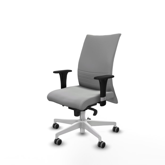 Piqueras Y Crespo Albacete Chaise de bureau confidente, Gris clair, mécanisme Sincro, Brazos 1D, Base blanche, Roues 65mm