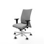 Piqueras Y Crespo Albacete Chaise de bureau confidente, Gris clair, mécanisme Sincro, Brazos 1D, Base blanche, Roues 65mm