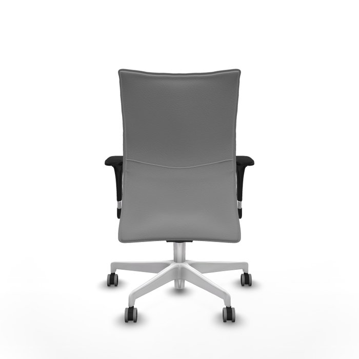 Piqueras Y Crespo Albacete Chaise de bureau confidente, Gris clair, mécanisme Sincro, Brazos 1D, Base blanche, Roues 65mm