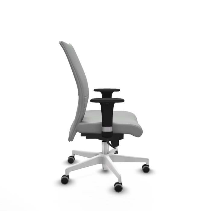 Piqueras Y Crespo Albacete Chaise de bureau confidente, Gris clair, mécanisme Sincro, Brazos 1D, Base blanche, Roues 65mm