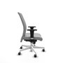 Piqueras Y Crespo Albacete Chaise de bureau confidente, Gris clair, mécanisme Sincro, Brazos 1D, Base blanche, Roues 65mm