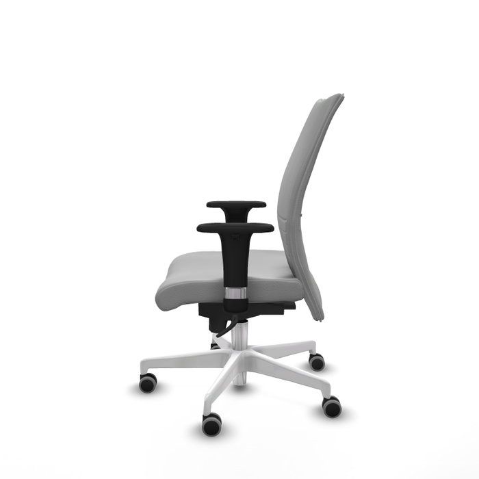 Piqueras Y Crespo Albacete Chaise de bureau confidente, Gris clair, mécanisme Sincro, Brazos 1D, Base blanche, Roues 65mm