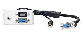 Vivolink Plaque murale VGA + 3,5 mm + HDMI, Blanc Vivolink Plaque murale VGA + 3,5 mm + HDMI, Blanc