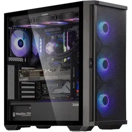 Zalman Z10 Plus Boîtier PC Moyenne Tour ATX Noir - 7 Baies Internes, 4 Logements d'Extension, Compatible ATX/mATX/Mini-ITX, Support Cartes Graphiques 320mm