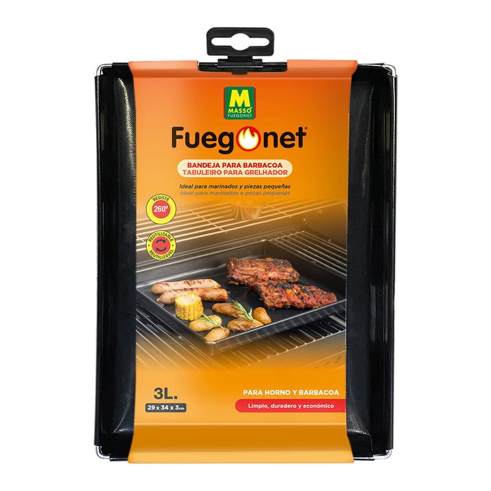 Massó Bandeja réutilisable antiadhésive pour barbecue 34 x 29 x 3 cm Massó Bandeja réutilisable antiadhésive pour barbecue 34 x 29 x 3 cm
