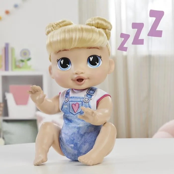 Baby Alive Harper Hugs Marche à 4 Pattes - Poupée électronique interactive de 27 cm qui marche, cheveux blonds - Jouet pour enfant fille et garçon à partir de 3 ans