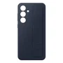 Samsung Coque en silicone avec lanière pour Galaxy S24 FE - Bleu foncé - Protection et style