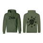 Sweat à capuche unisex The Legend of Zelda Logo and Shield Vert M