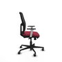 Chaise Alfera Synchrone/Traslack Maille/tissu Bordeaux Maille Noir Base en nylon noir Accoudoirs noirs et blancs Sans appui-tête Roulettes 65mm pour moquette