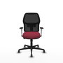 Chaise Alfera Synchrone/Traslack Maille/tissu Bordeaux Maille Noir Base en nylon noir Accoudoirs noirs et blancs Sans appui-tête Roulettes 65mm pour moquette