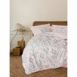 BigBuy Home Parure de couette 100% coton renforcé Saumon