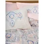 Parure de lit housse de couette 240 x 220 cm et 2 taies d'oreiller 60 x 60 cm en coton renforcé 100%, couleur saumon