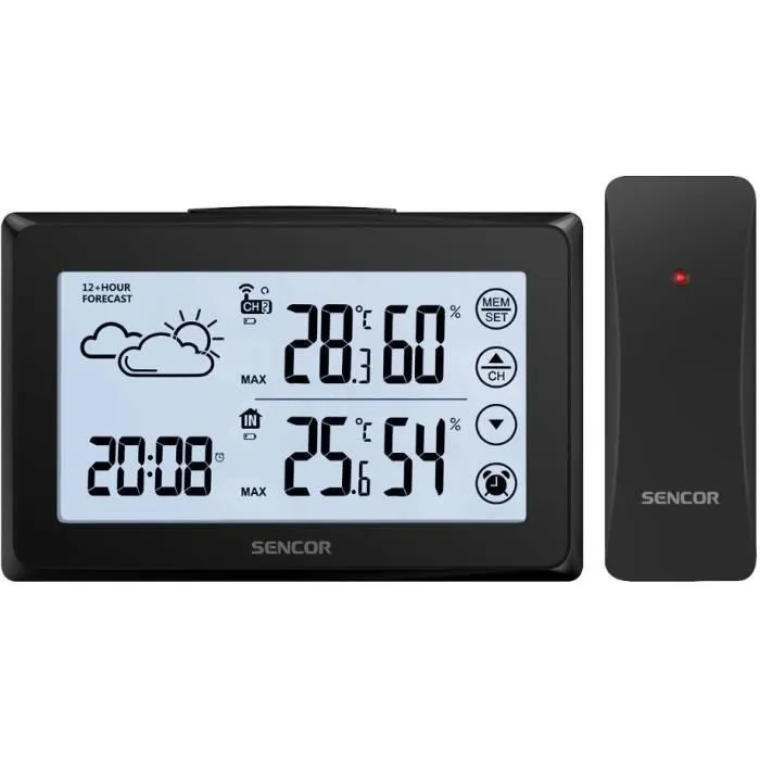 Sencor SWS 2850 Station Météo sans Fil avec Capteur, Noir Sencor SWS 2850 Station Météo sans Fil avec Capteur, Noir