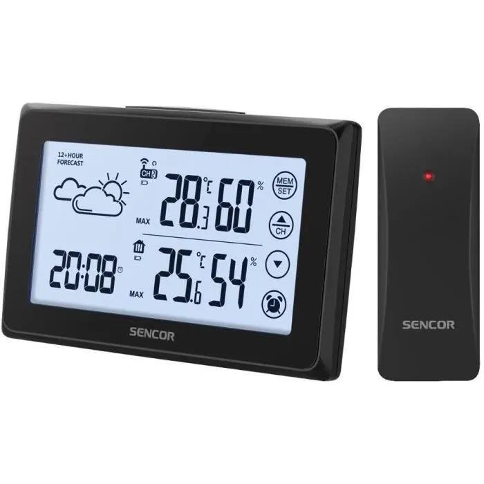 Sencor SWS 2850 Station Météo sans Fil avec Capteur, Noir Sencor SWS 2850 Station Météo sans Fil avec Capteur, Noir