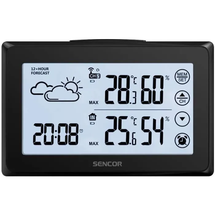Sencor SWS 2850 Station Météo sans Fil avec Capteur, Noir Sencor SWS 2850 Station Météo sans Fil avec Capteur, Noir