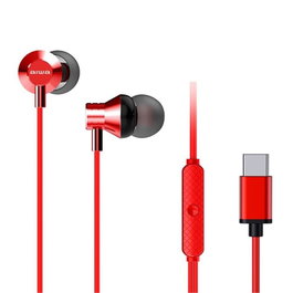 Aiwa ESTM-50USB-C Casque Audio Filaire Intra-auricular USB Type C Rouge pour Appels et Musique