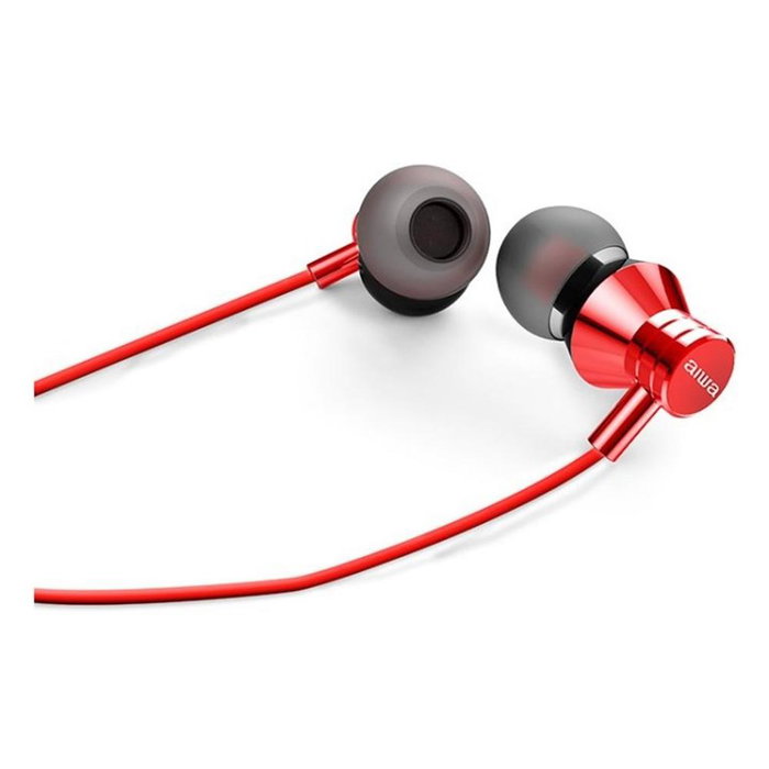 Aiwa ESTM-50USB-C Casque Audio Filaire Intra-auricular USB Type C Rouge pour Appels et Musique