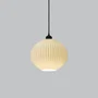 Lampe Suspendue Idali Blanc/Fleurs Noir/Câble Noir