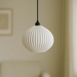 Lampe Suspendue Idali Blanc/Fleurs Noir/Câble Noir