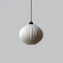 Lampe Suspendue Idali Blanc/Fleurs Noir/Câble Noir