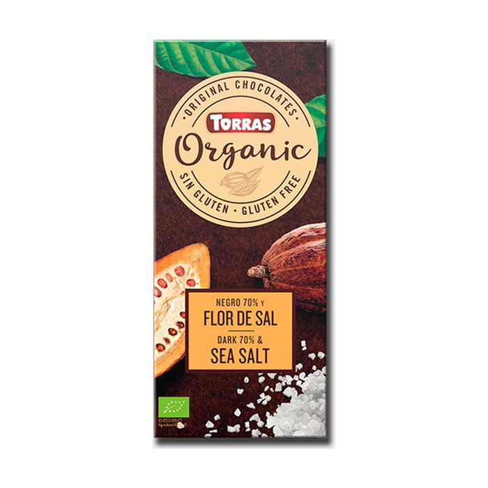 TORRAS Chocolat noir 70% cacao avec fleur de sel BIO 100g TORRAS Chocolat noir 70% cacao avec fleur de sel BIO 100g