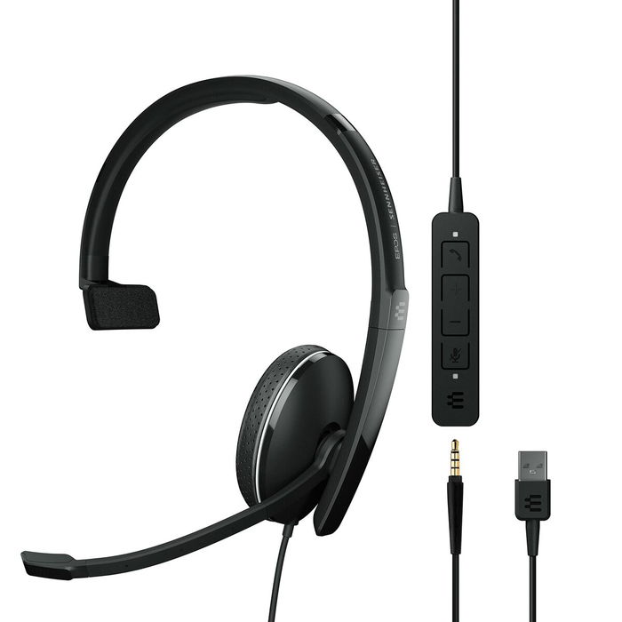 EPOS ADAPT 135 USB II - Casque filaire USB-A avec microphone à suppression de bruit, supra-aural, 20-20000 Hz, pour bureau et centre d'appels, noir