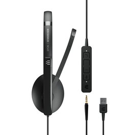 EPOS ADAPT 100 Series Casque audio supra-auriculaire filaire avec connecteurs USB et 3,5 mm Noir optimisé pour UC