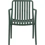 Solaria - Lot de 4 fauteuils de jardin empilables - Polypropylène renforcé résistant aux UV - Vert kaki - 55 x 58 x 81 cm