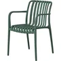 Solaria - Lot de 4 fauteuils de jardin empilables - Polypropylène renforcé résistant aux UV - Vert kaki - 55 x 58 x 81 cm
