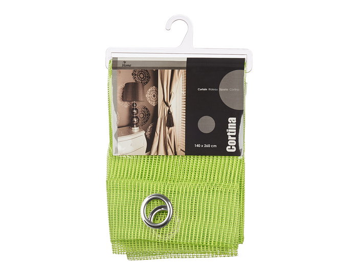 Giftdecor Rideau Vert 140x260 cm 6 Œillets Grille 100% Polyester (Set de 6)
