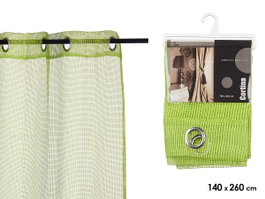 Giftdecor Rideau Vert 140x260 cm 6 Œillets Grille 100% Polyester (Set de 6)