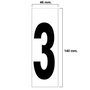 WOLFPACK LINEA PROFESIONAL Numéro Adhésif n° 3, 46x140 mm