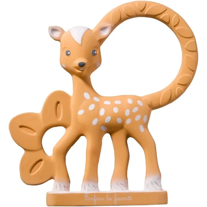 Sophie La Girafe - Anneau de dentition Fanfan le Faon en caoutchouc naturel avec textures variées pour soulager les gencives de bébé