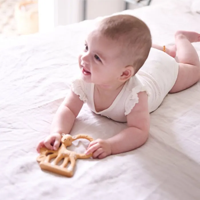 Sophie La Girafe - Anneau de dentition Fanfan le Faon en caoutchouc naturel avec textures variées pour soulager les gencives de bébé