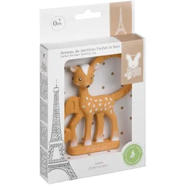 Sophie La Girafe - Anneau de dentition Fanfan le Faon en caoutchouc naturel avec textures variées pour soulager les gencives de bébé
