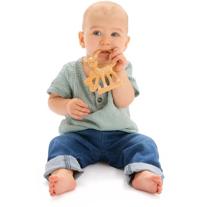 Sophie La Girafe - Anneau de dentition Fanfan le Faon en caoutchouc naturel avec textures variées pour soulager les gencives de bébé